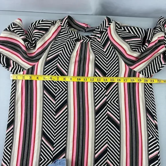 Anthropologie Geometric Pattern Striped Midi Dress with High Neck -NWT - Picture 10 of 14